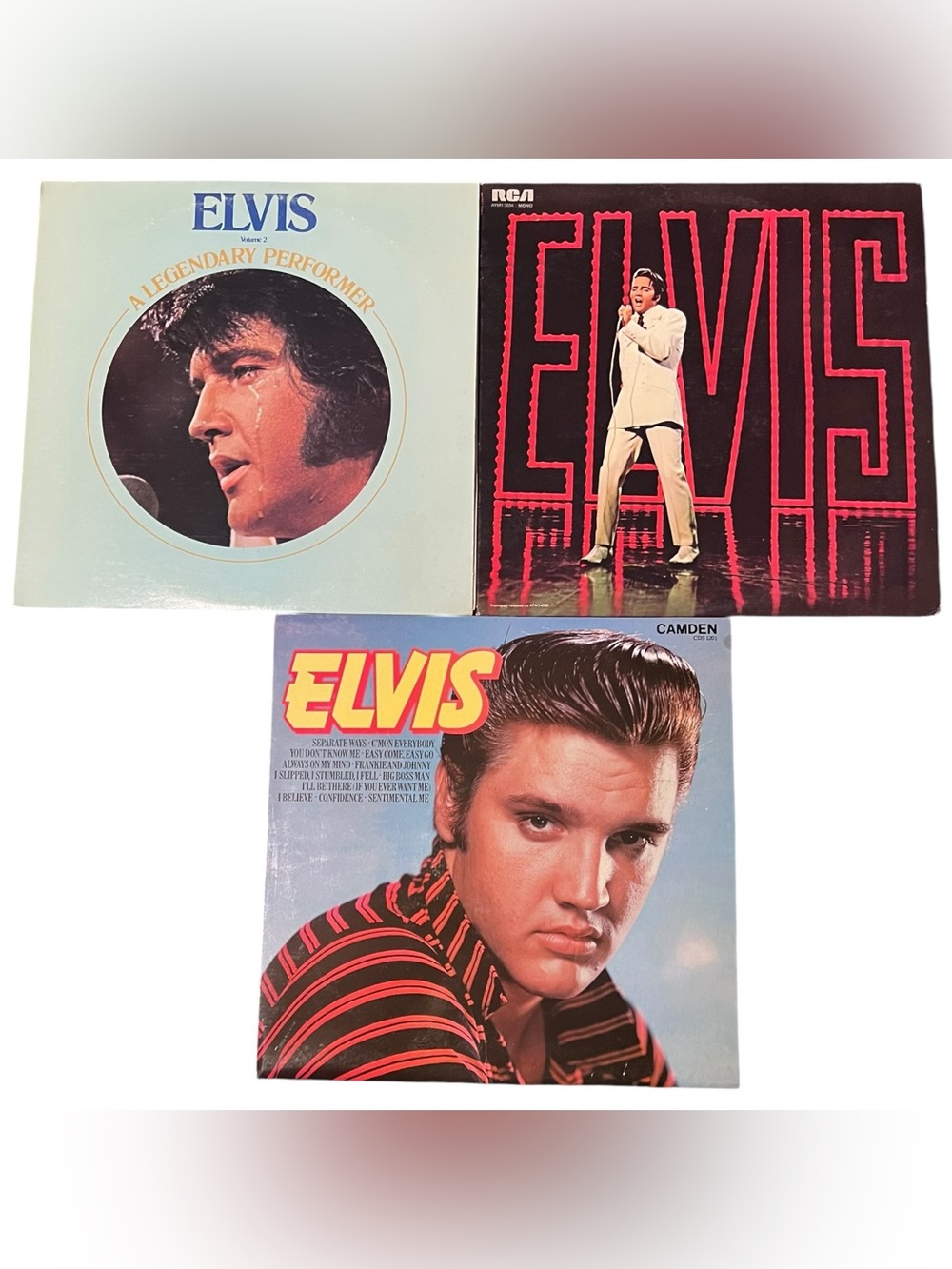 Elvis Presley Vinyl Record Albums Vintage Music Collector’s Throwback Lot Of 3